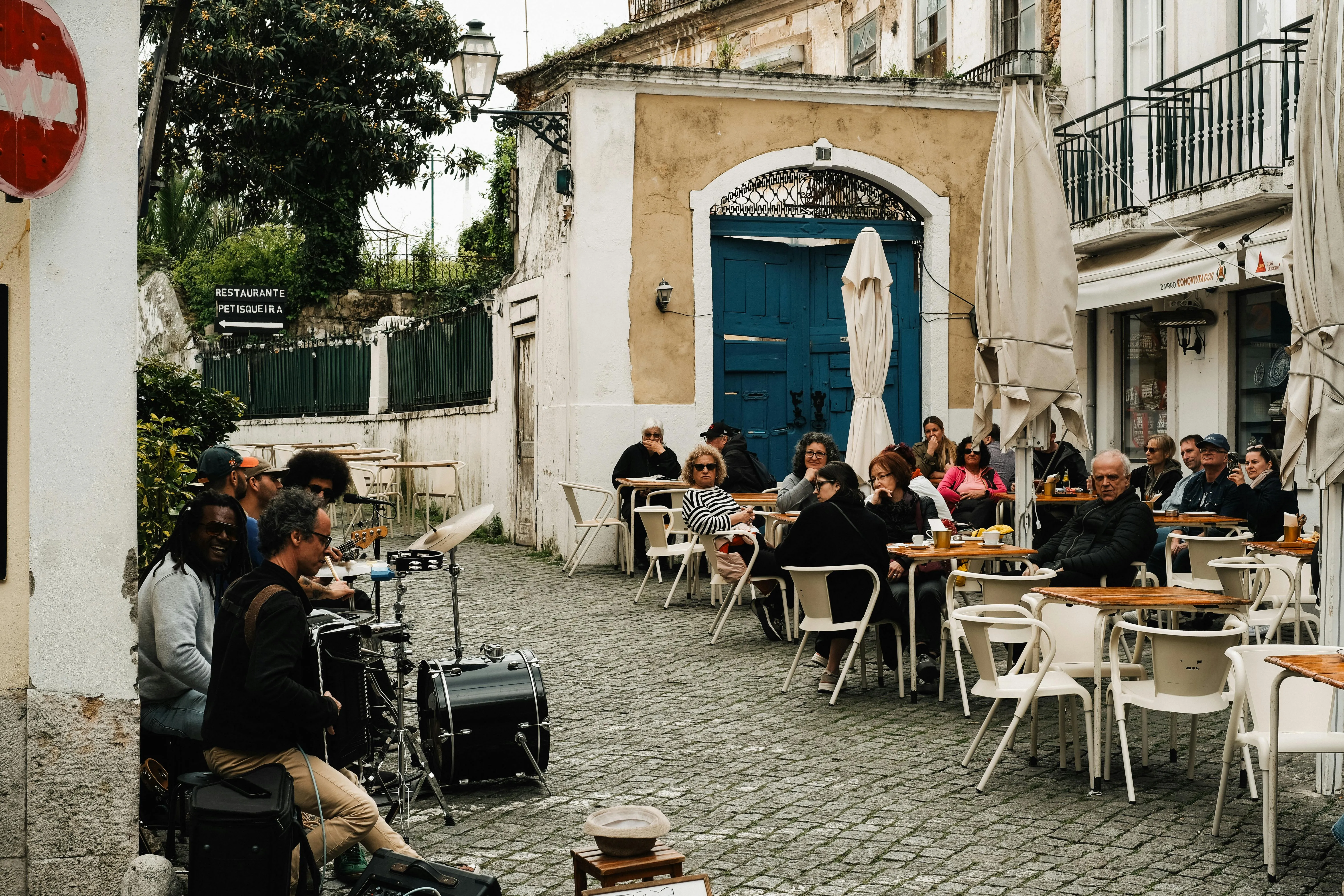 A café terrace in Lisbon, Portugal
